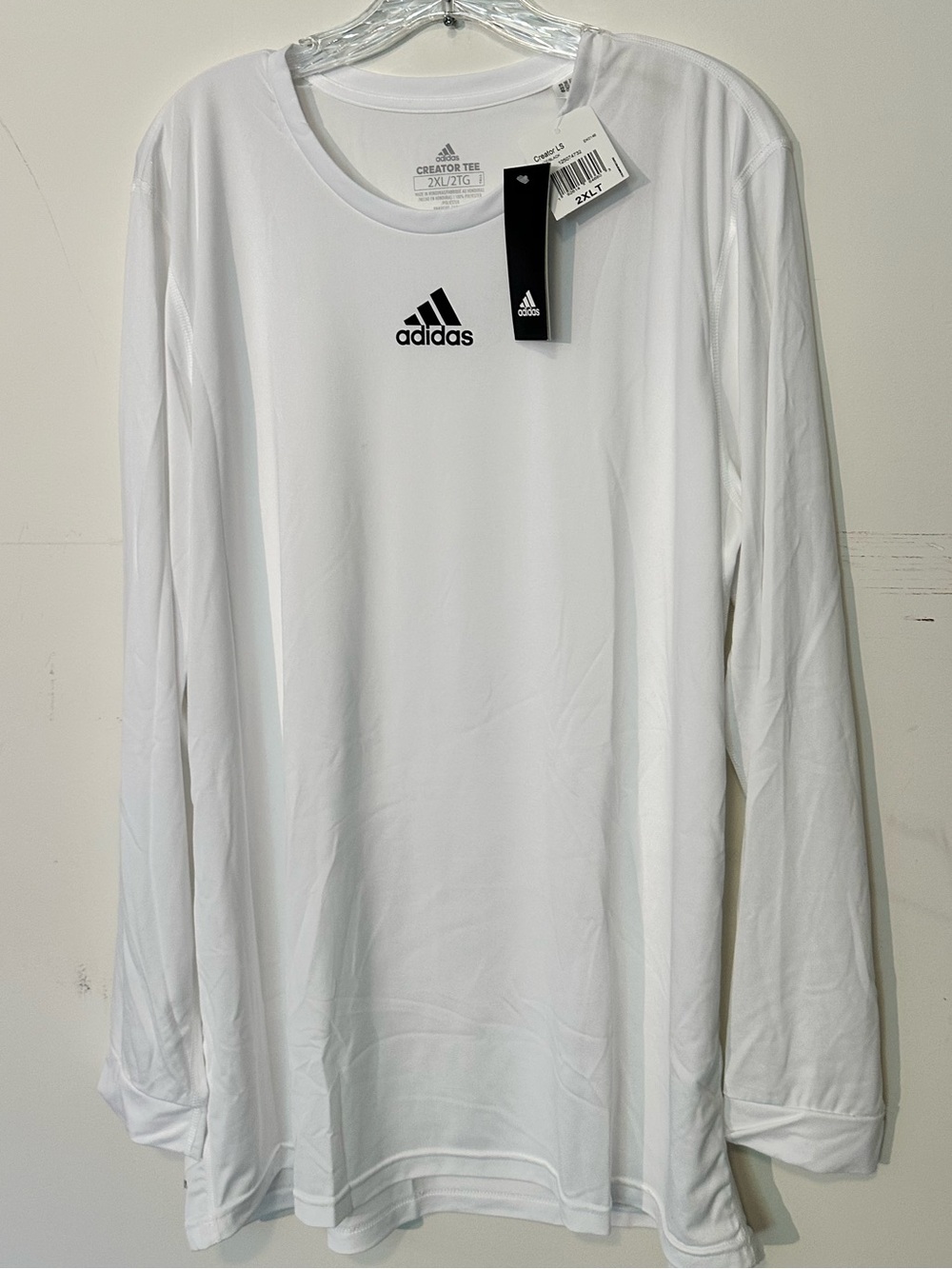 Adidas Creator Performance Long Sleeve Shirt White 2XLT NWT